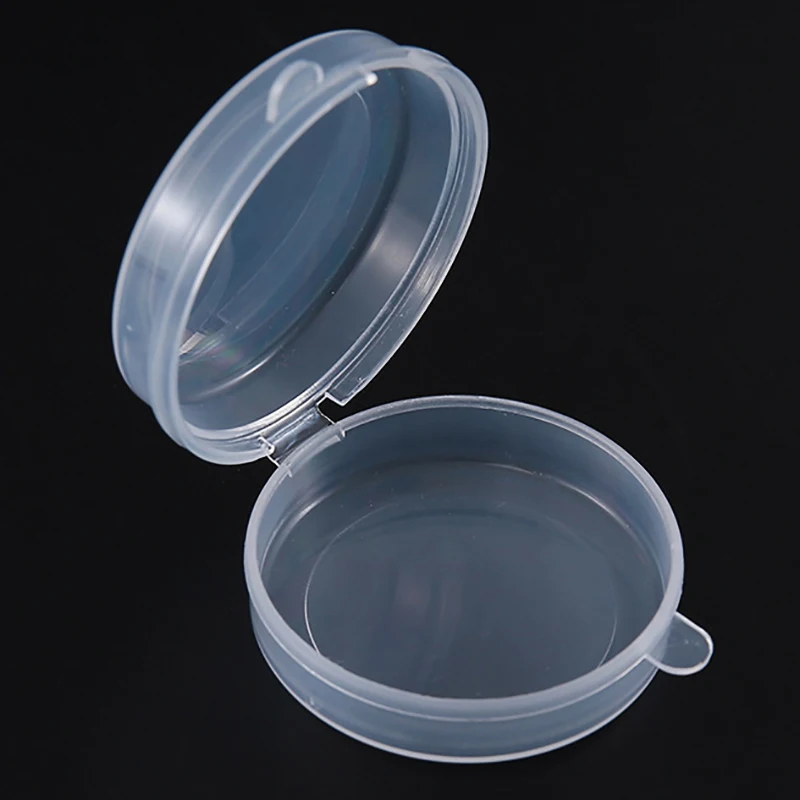 5 Pcs Transparent Plastic Box Round Portable Packing Box Storage Organizer Case Dustproof Durable Strong Jewelry Container