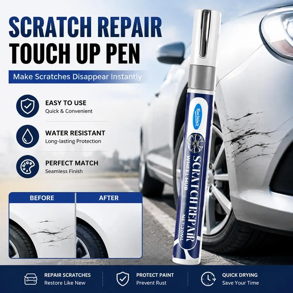 Touch-up Pen Scratch Repair, Quick‑Drying Waterproof Sun‑Proof Formula Harmless to Original Paint Metal Rim Scratch Restoration