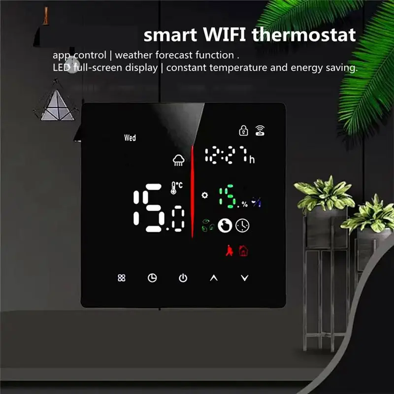 ABZL Embedded Thermostat Without WIFI 16A Electric Heater Smart Timing Touchscreen Control Programmable Thermostat For House A