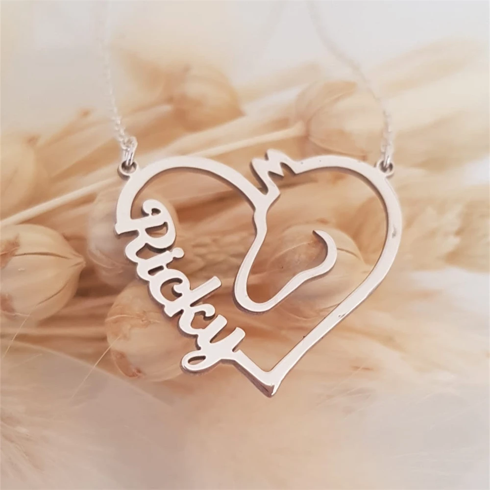 

Custom Horse Necklace Fashion Jewelry Gold Plated Stainless Steel Heart Name Necklaces For Women Personalized Gifts