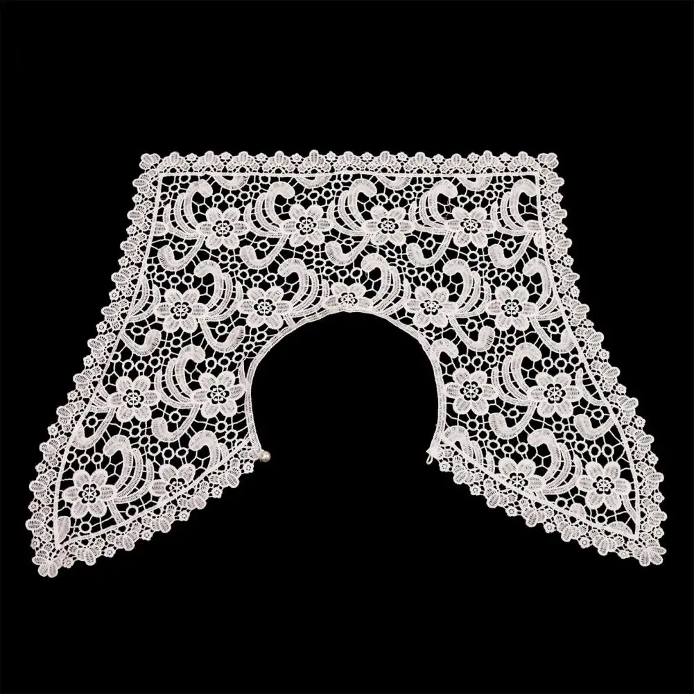 Detachable Lace Collar Vintage Lace Detachable False Collar Floral Hollow Lapel Choker Necklace Adjustable Women’s Shirt Dress