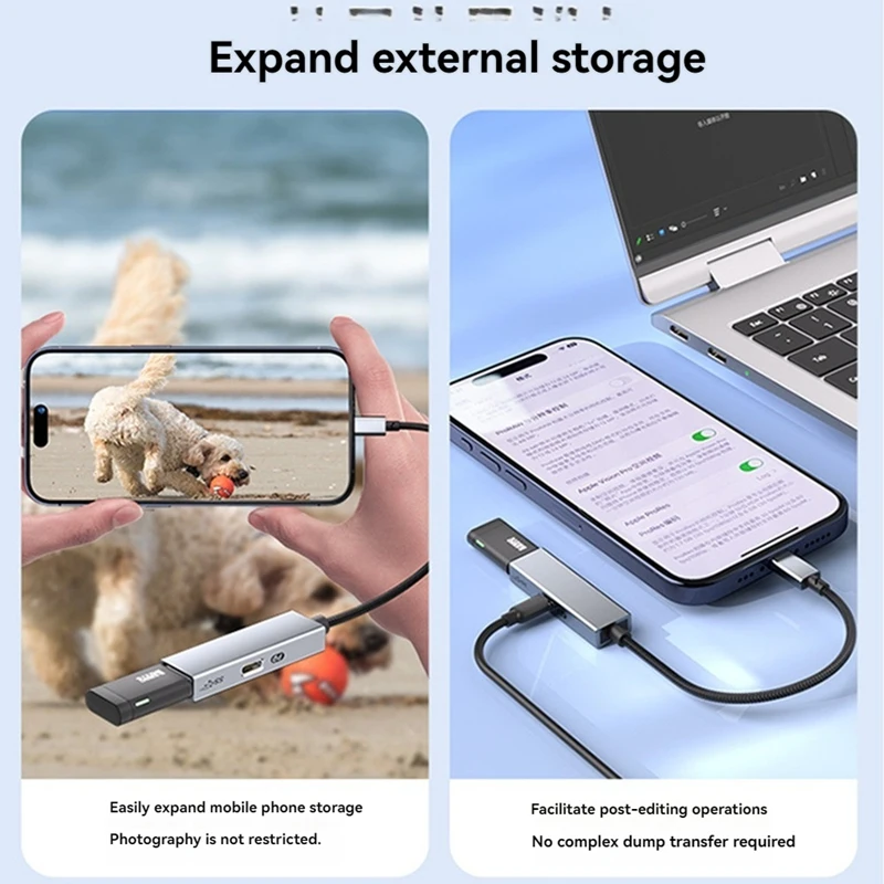 USB 3.2 Type-C HUB 5Gbps 60W PD Charging, OTG Adapter, - High-Speed USB To Type-C Converter