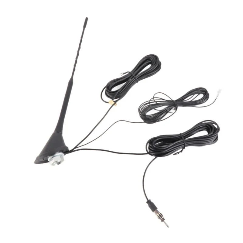 3in 1 Digital Radio Antenna With Amplifier For DAB AM/FM Car Radio Antenna AerialSMA Bend Head