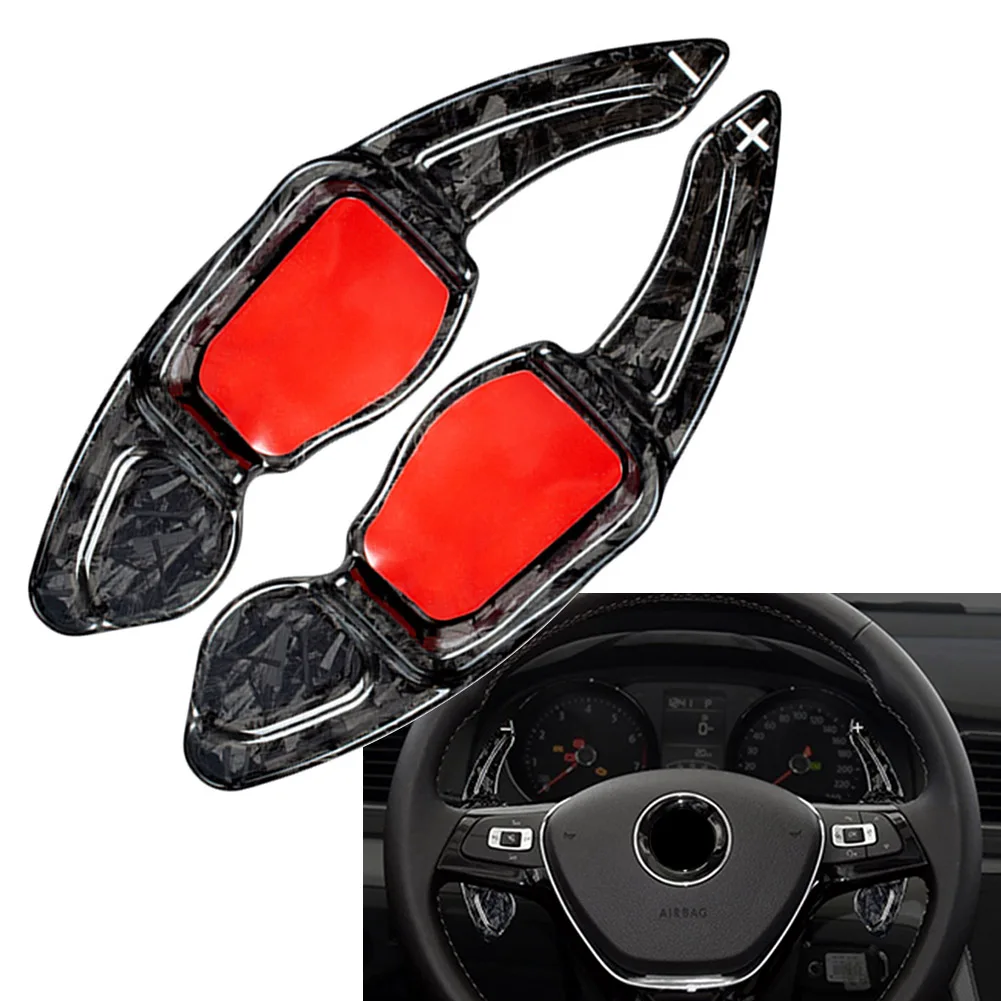 

1 Pair Forged Carbon Fiber Car Steering Wheel Paddle Shifter Extension For VW Golf MK5 MK6 GTI Polo Passat Scirocco Jetta5