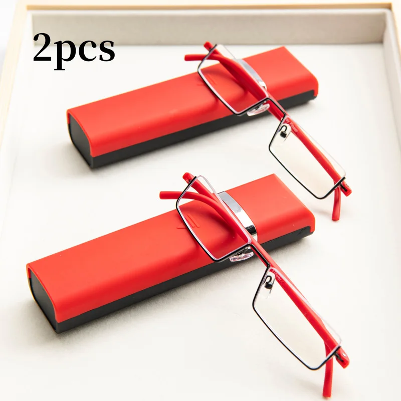 2Pcs Suit Anti-blue Light Reading Glasses Ultralight TR90 Sport Presbyopia Eyeglasses Women Men Far Sight Eyewaer With Case +1.2 image 5
