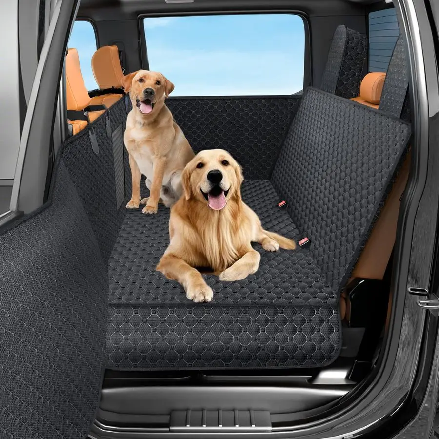 

Back Seat Extender for Dogs, Upgraded Waterproof Pet Seat Cover with Door Protection, Hard Bottom, Holds 420lbs, Dog Hammock for