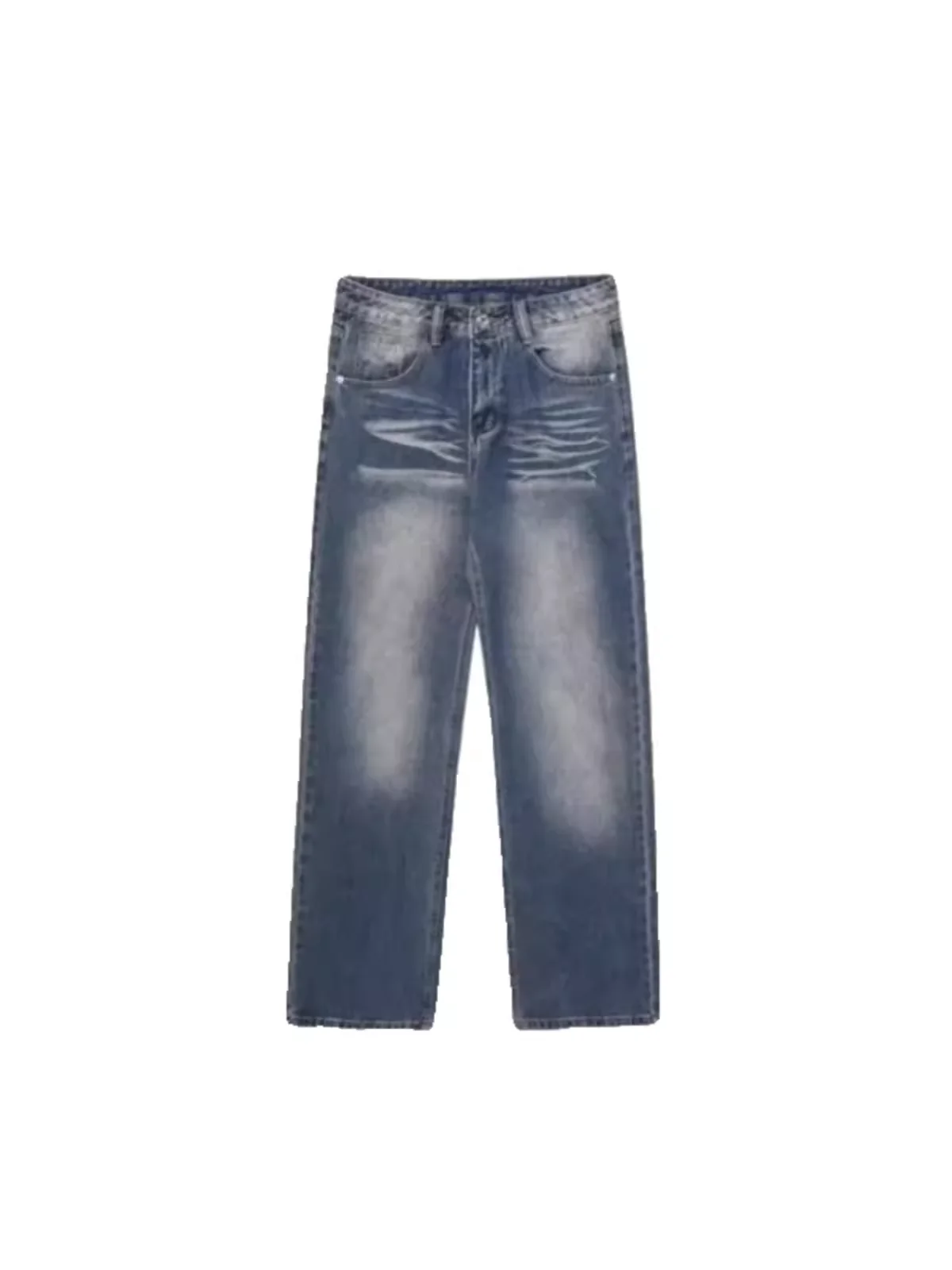 جينز رجالي عتيق فضفاض مستقيم الساق كلاسيكي أزرق كاجوال مريح مستقيم مناسب جينز شبابي عصري ملابس الشارع #5