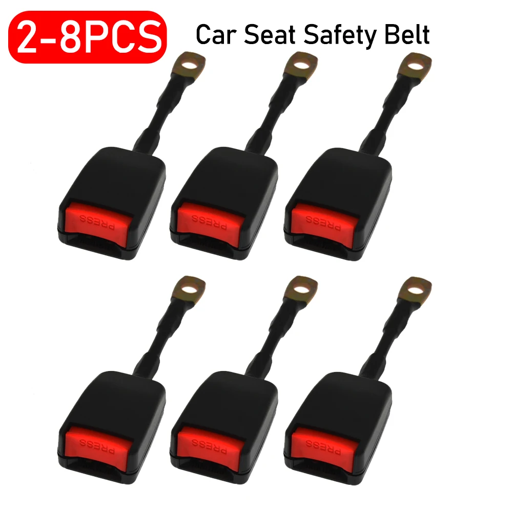 2-8pc Car Seat Belt Buckle Clip Lock Extender Unviersal Female Connector Camlock Replacement 20cm Car Safety Seatbelt Buckles