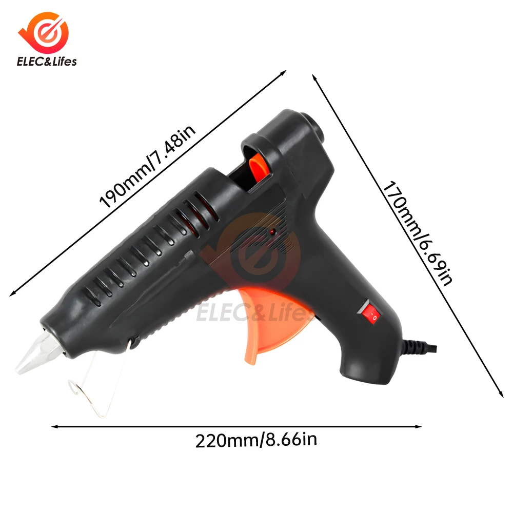 Pistola per colla a caldo da 100 W Mini pistole industriali per uso domestico fai da te Temperatura di calore US EU Strumento di riparazione elettrica Usa stick di colla da 11 mm