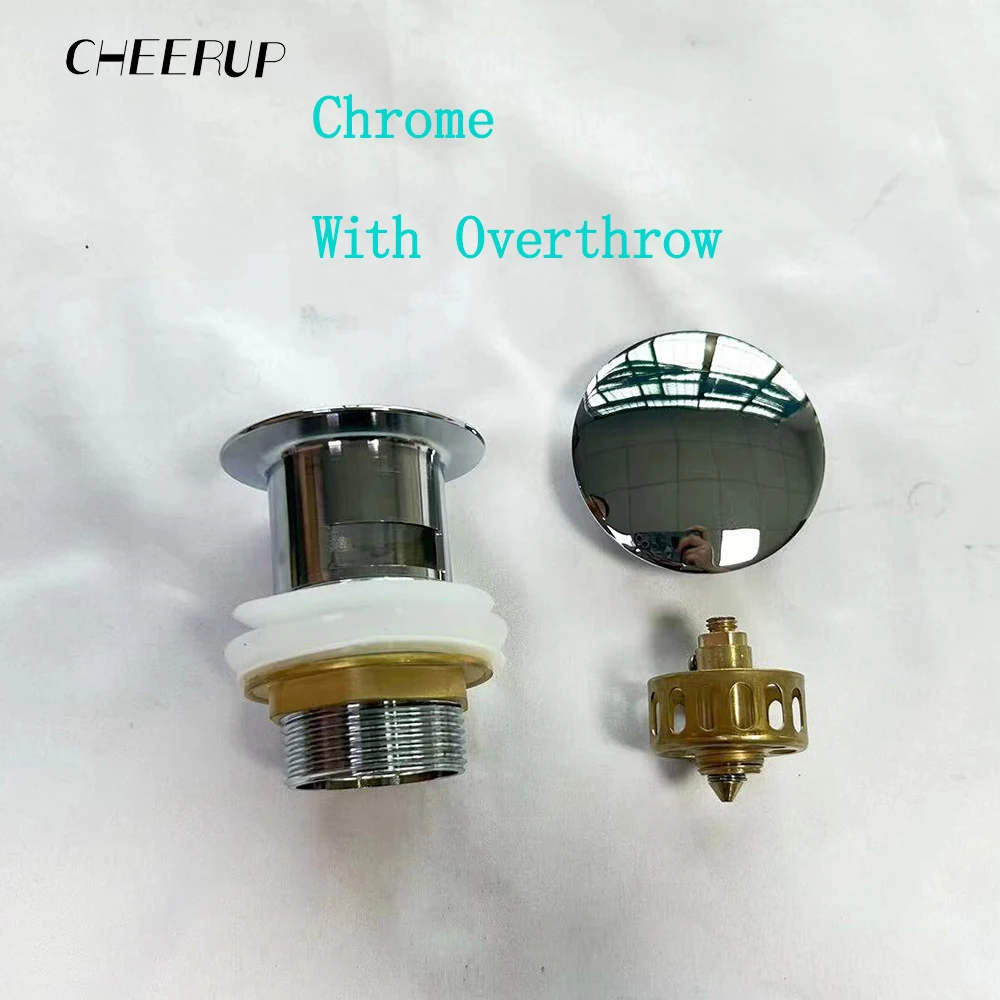 Pop Up Drain Button Bathroom Sink Plug Drainer Siphon Waste Stopper Wash Basin Faucet Accessory Washbasin Pipe Black Gold Rose
