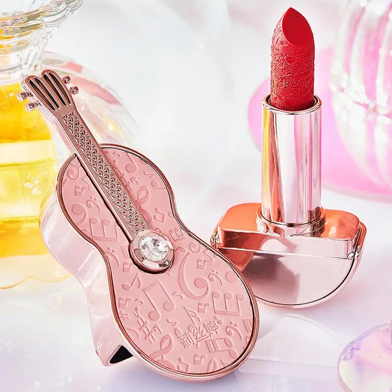 Fluwelen Lippenstift Viool Vorm Waterdichte Langdurige Lipgloss Hydraterende Professionele Lippenstift Cosmetica Make-Up Geschenken