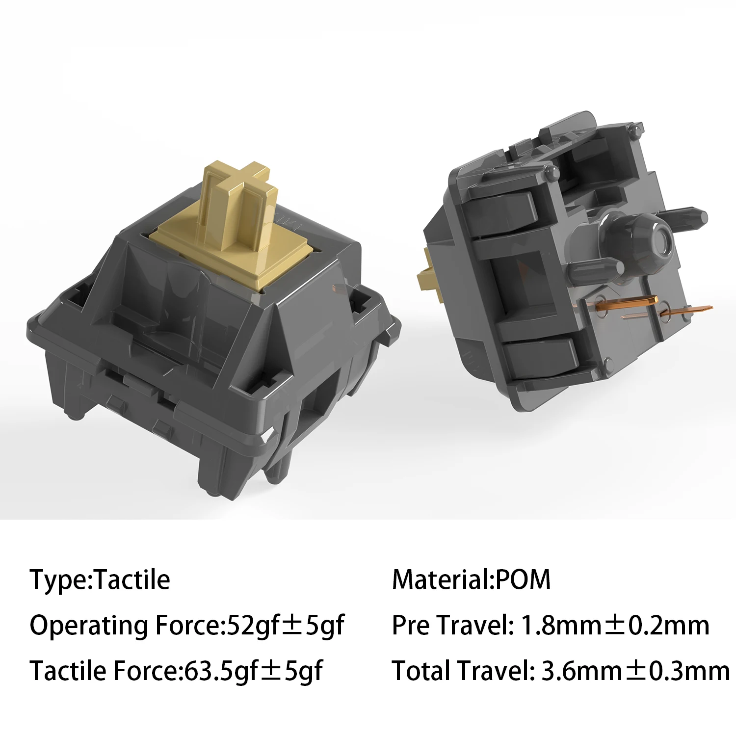 Mmd Honing Switch Toetsenbord 5pin 52G Tactiele Schakelaar Full Pom Voor Mechanisch Toetsenbord Custom Diy Gamer Keyboard Kit Mx Switches