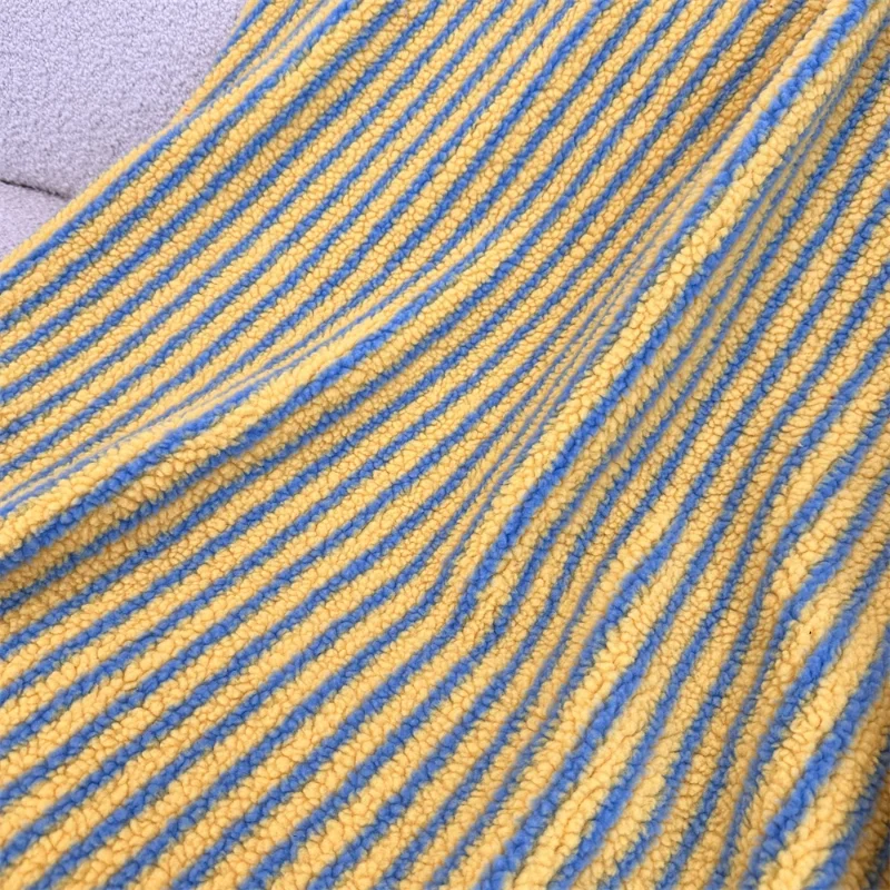 Striped Lamb Wool Fabric 6