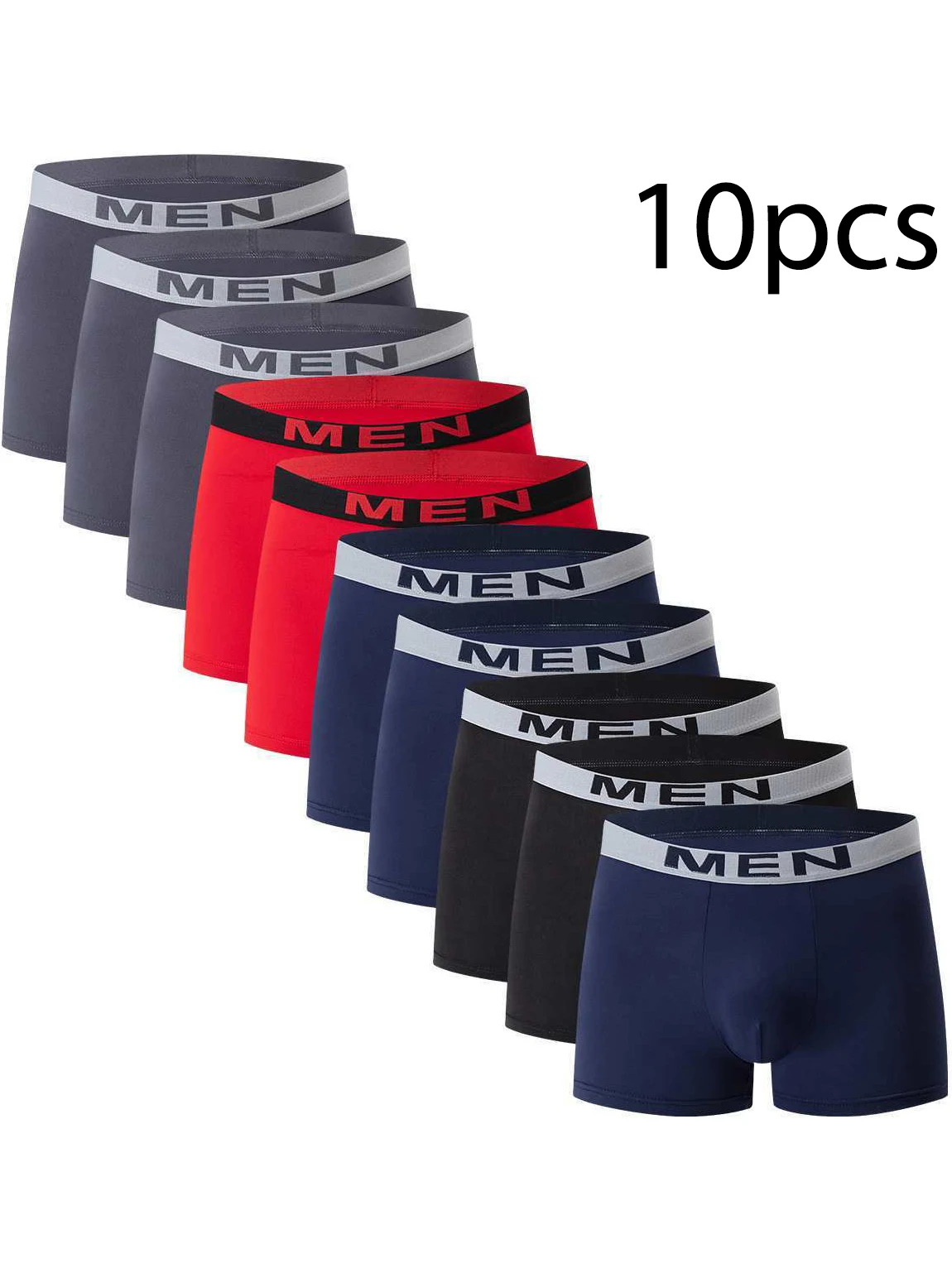 

10 шт. мужские трусы-боксеры, разноцветный комплект нижнего белья, дышащий удобный эластичный пояс, мужское нижнее белье