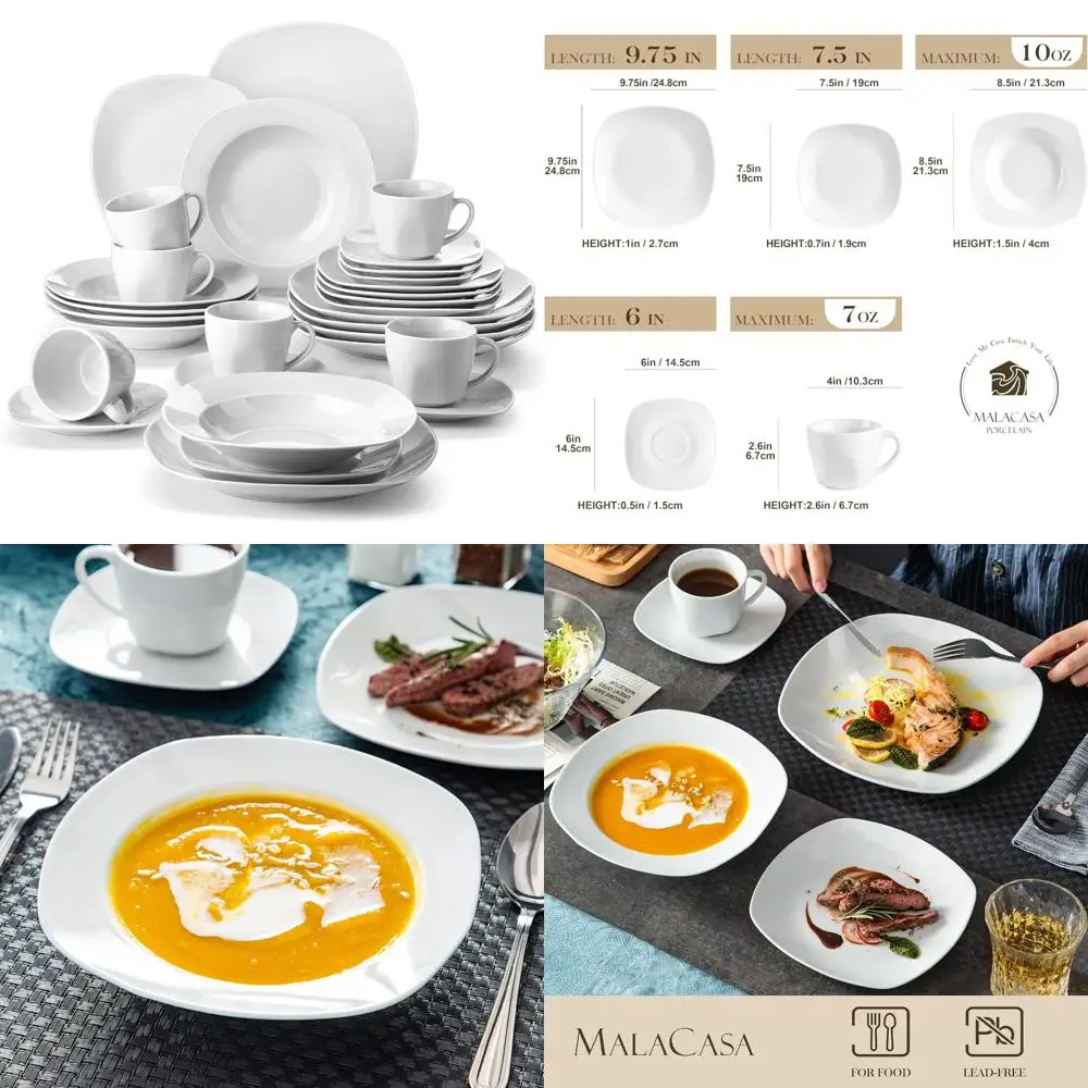 

porcelain dinner plates, 10-inch ceramic plates for salad, pancakes, steak, large size serving plate for parties, restaurant -