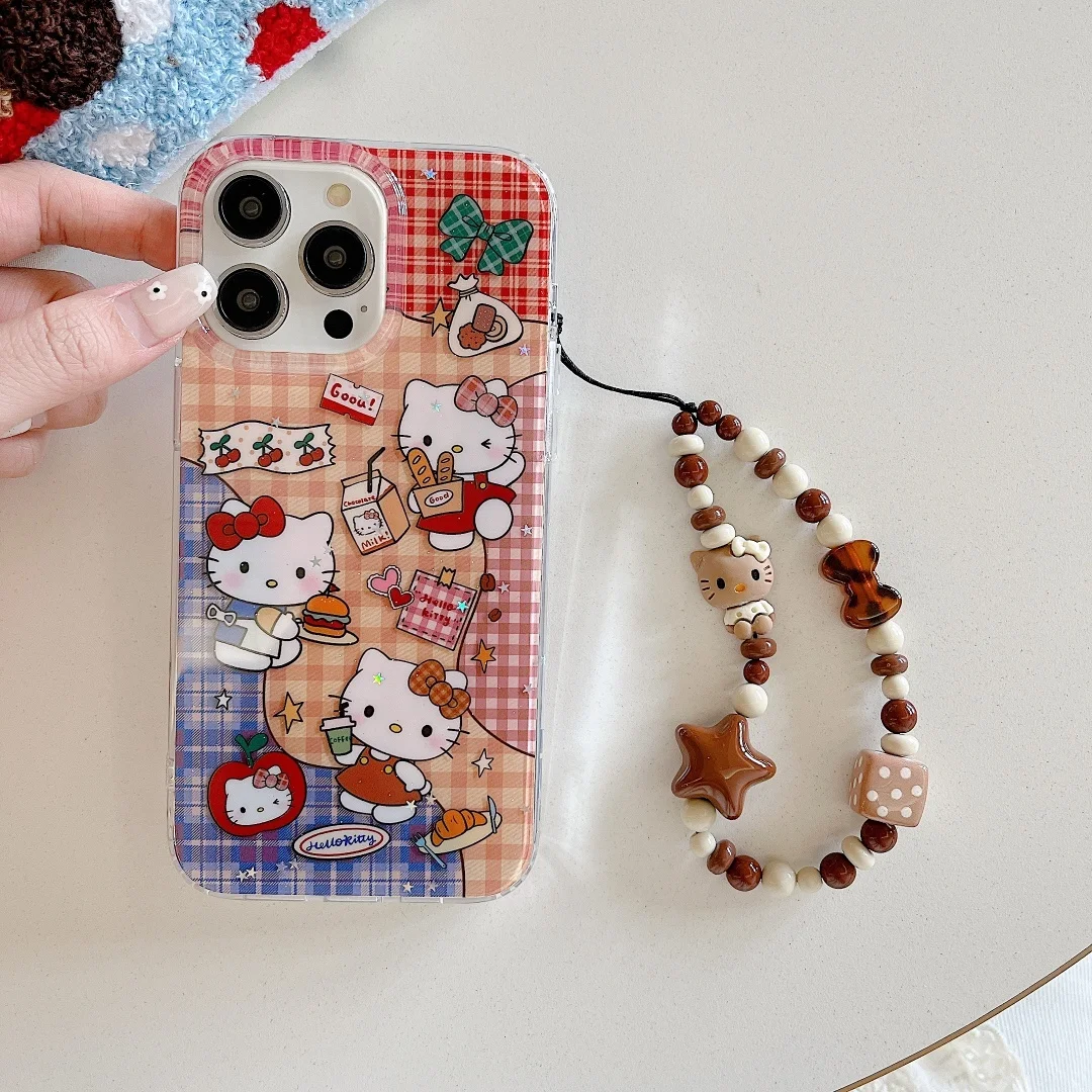 

Anime Cartoon Color Splicing Grid kitten Creative Phone Case For iPhone 17 16e 15 14 13 Pro Max Double layered Silicone Cover﻿﻿