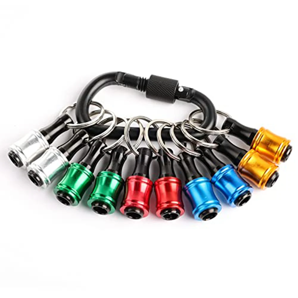 Drill Bit Organizer 1/4 Inch Bit Holder Aluminum Alloy Ball Bearing Mechanism Light Weight Outdoor Hiking Buckle