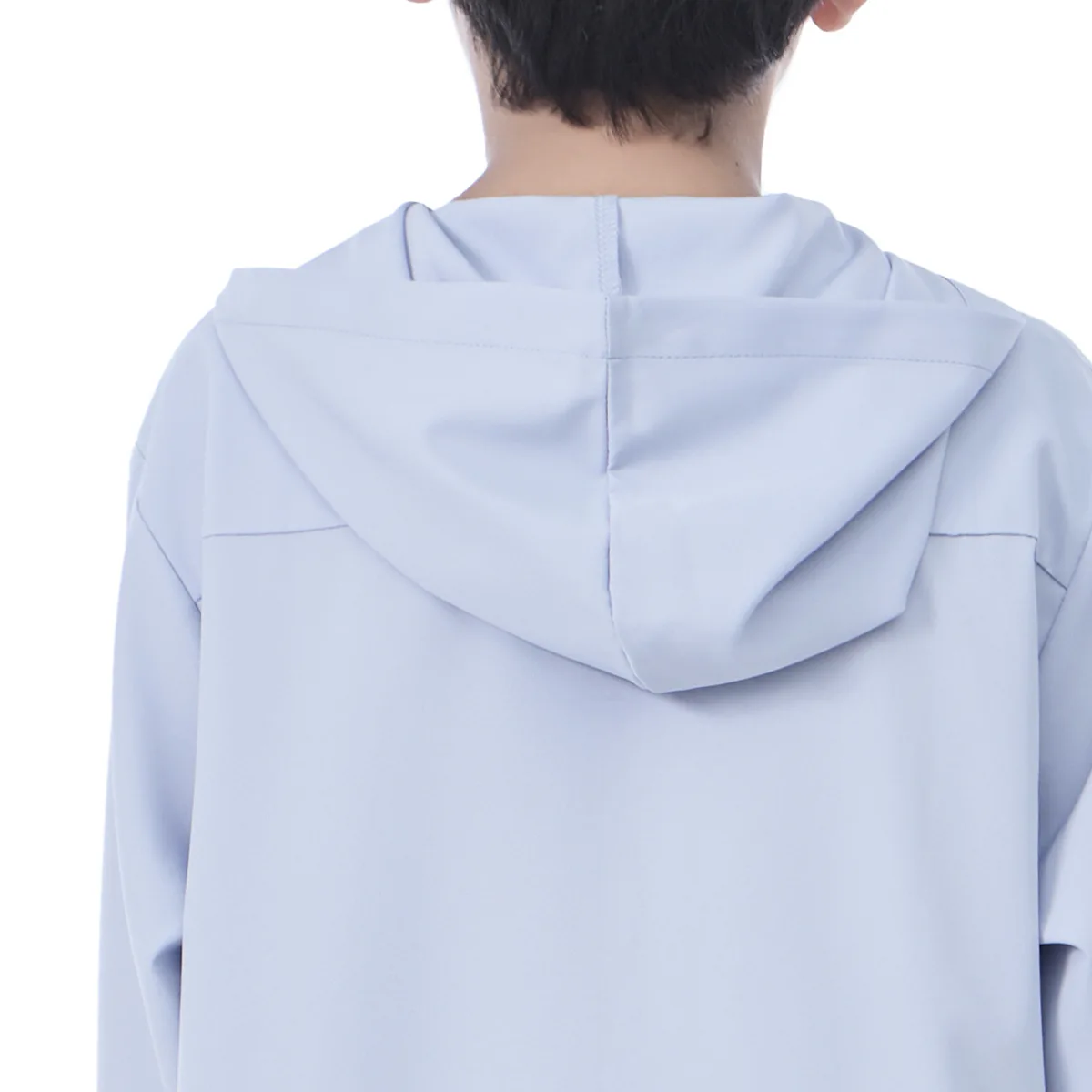 Boys Kids Islamic Muslim Hooded Jubba Kaftan Robe Arabian Dubai Qatar Boy Solid Long Sleeve Half Zipper Shirt Abaya Robe Dress