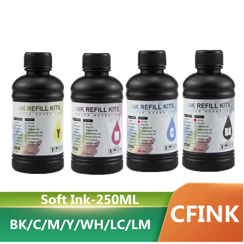 Soft Ink 250ml/Bottle LED UV Ink For DX4 DX5 DX6 Printhead For Epson L800 L805 R1390 R1400 R1410 4800 i3200 Universal UV Printer