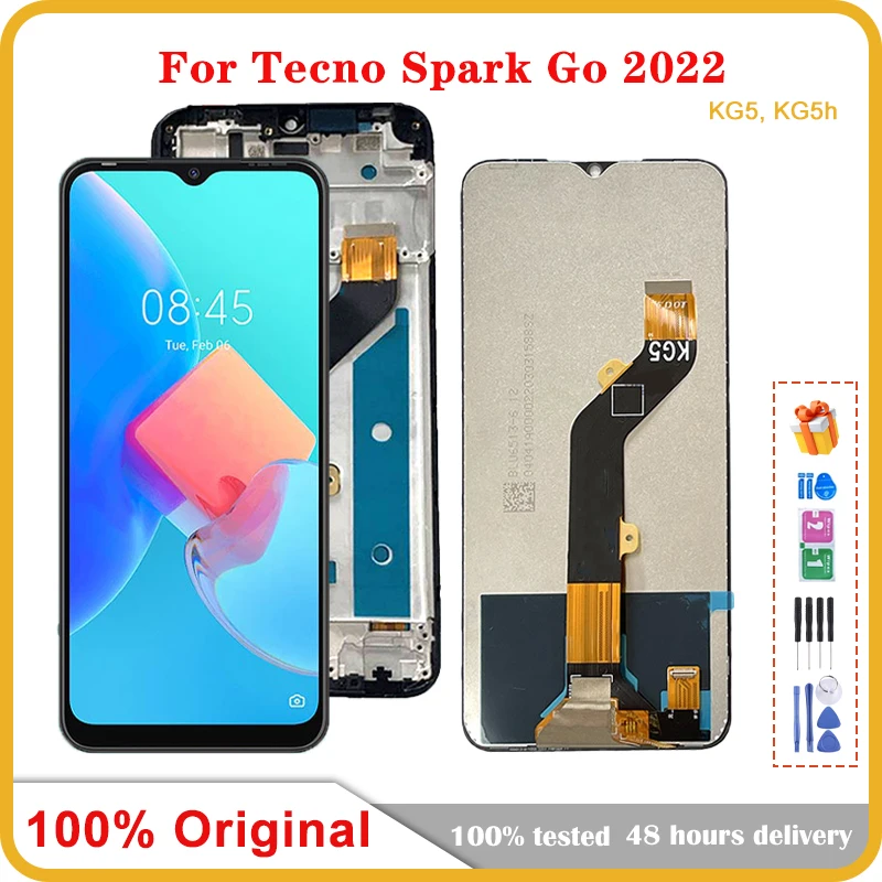 

6.52" Original For Tecno Spark Go 2022 KG5 LCD Display Touch Screen Digitizer Assembly New for KG5 LCD Repair Replacement Parts