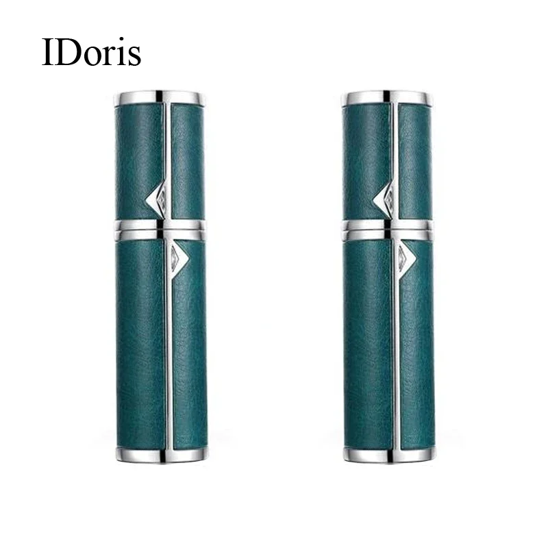 IDoris 5ml Pump Aluminum Plain Perfume Bottle Sprinkler Atomizer Metal Glass Inner Bottle Empty Spray Bottle For Travel 2PC