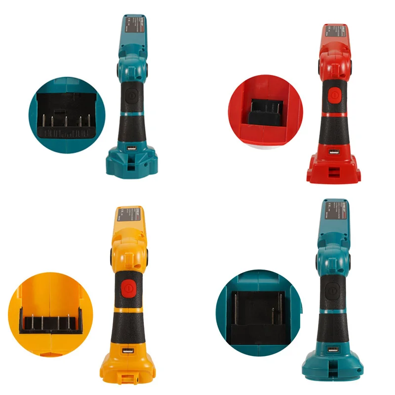 Imagem -03 - Portátil Led Luz de Advertência Luz Trabalho Iluminação ao ar Livre para Makita Bosch Milwaukee Dewalt Ferramentas Elétricas 18v Bateria Lítio 12w