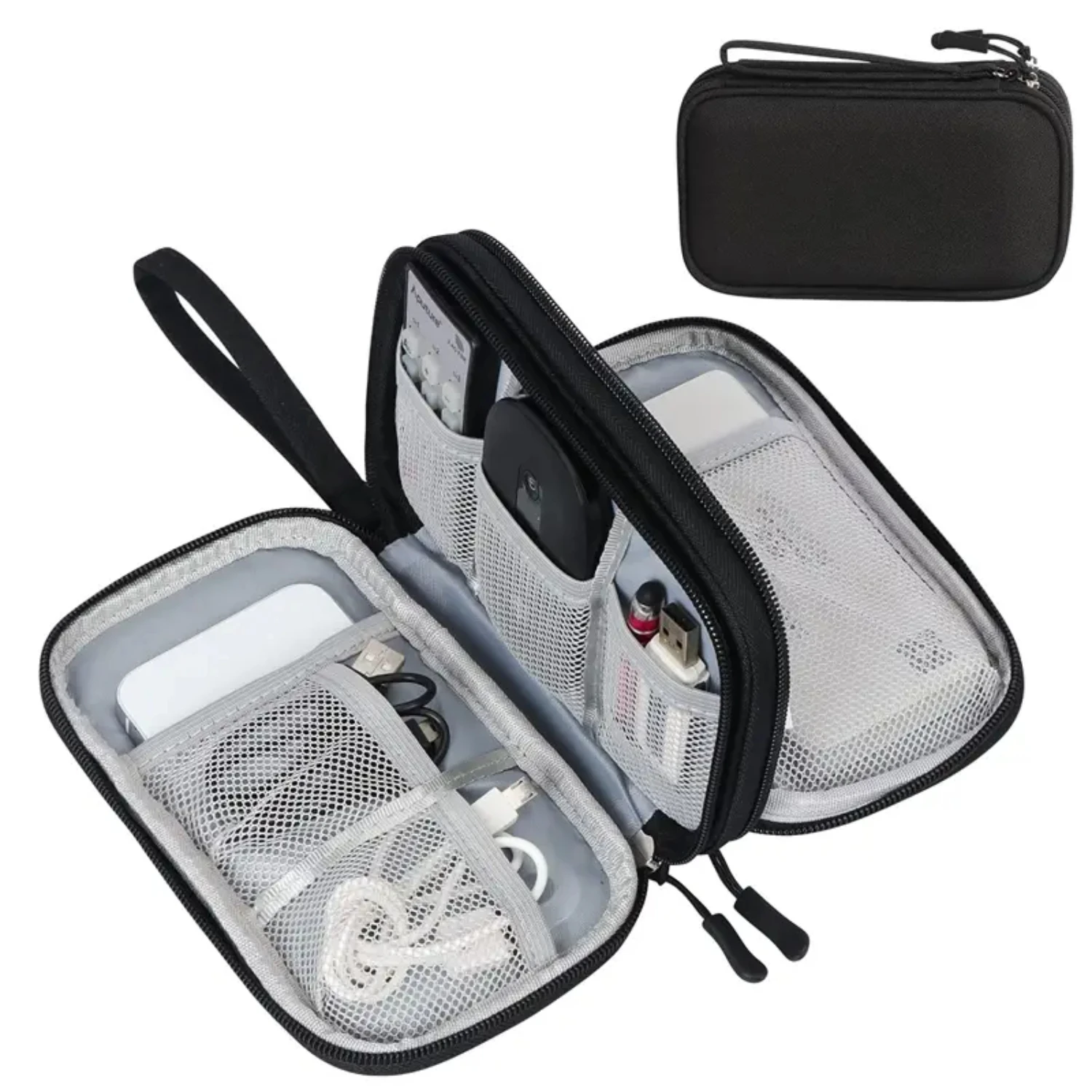 

Electronic Organizer, Travel Cable Organizer Bag Pouch Electronic Accessories Carry Case Portable Waterproof Double Layers All-i