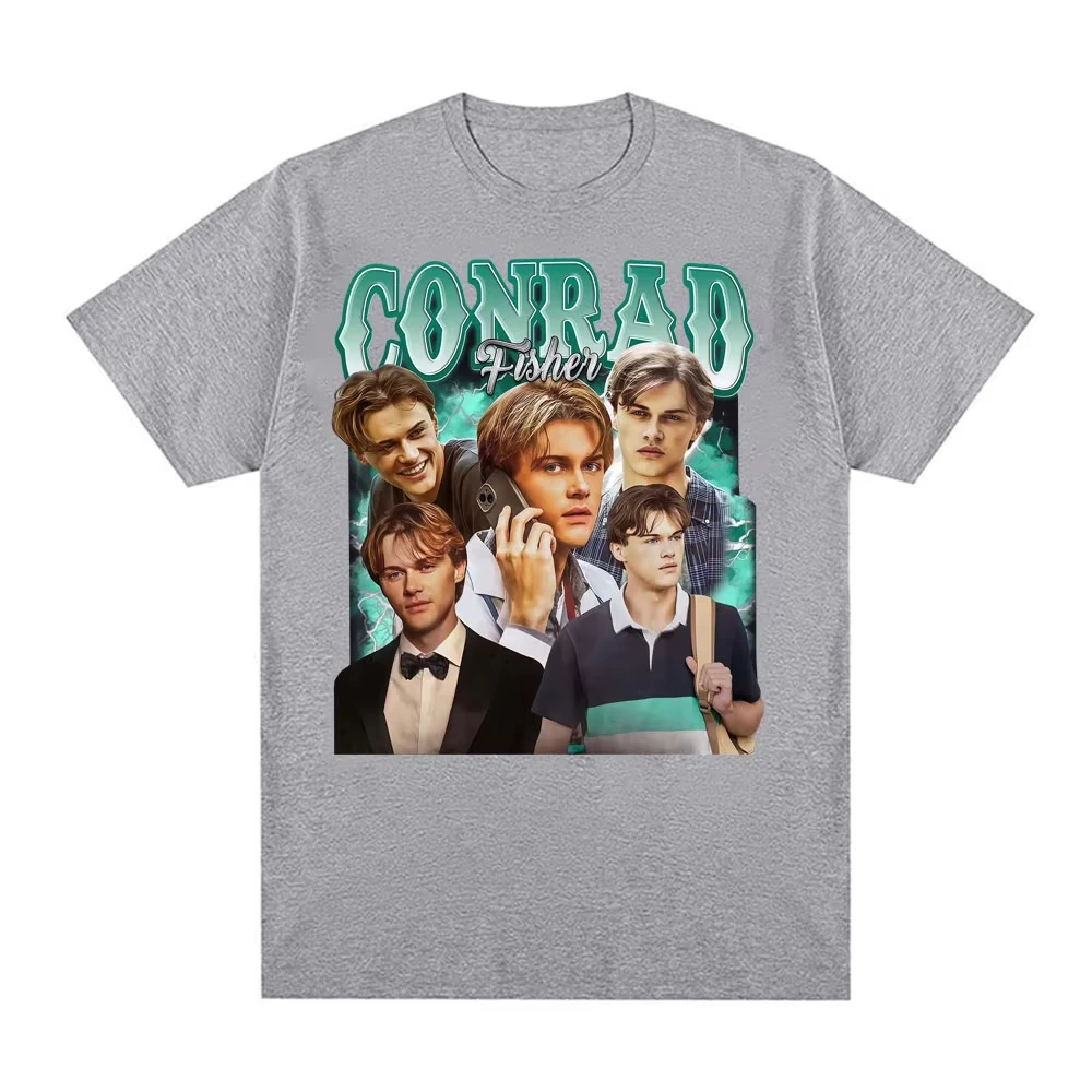 تي شيرت Team Conrad Fisher العصري للفيلم جرافيك صيفي 100% قطن مطبوع تي شيرت رجالي عتيق كبير الحجم مريح عالي الجودة Y2K