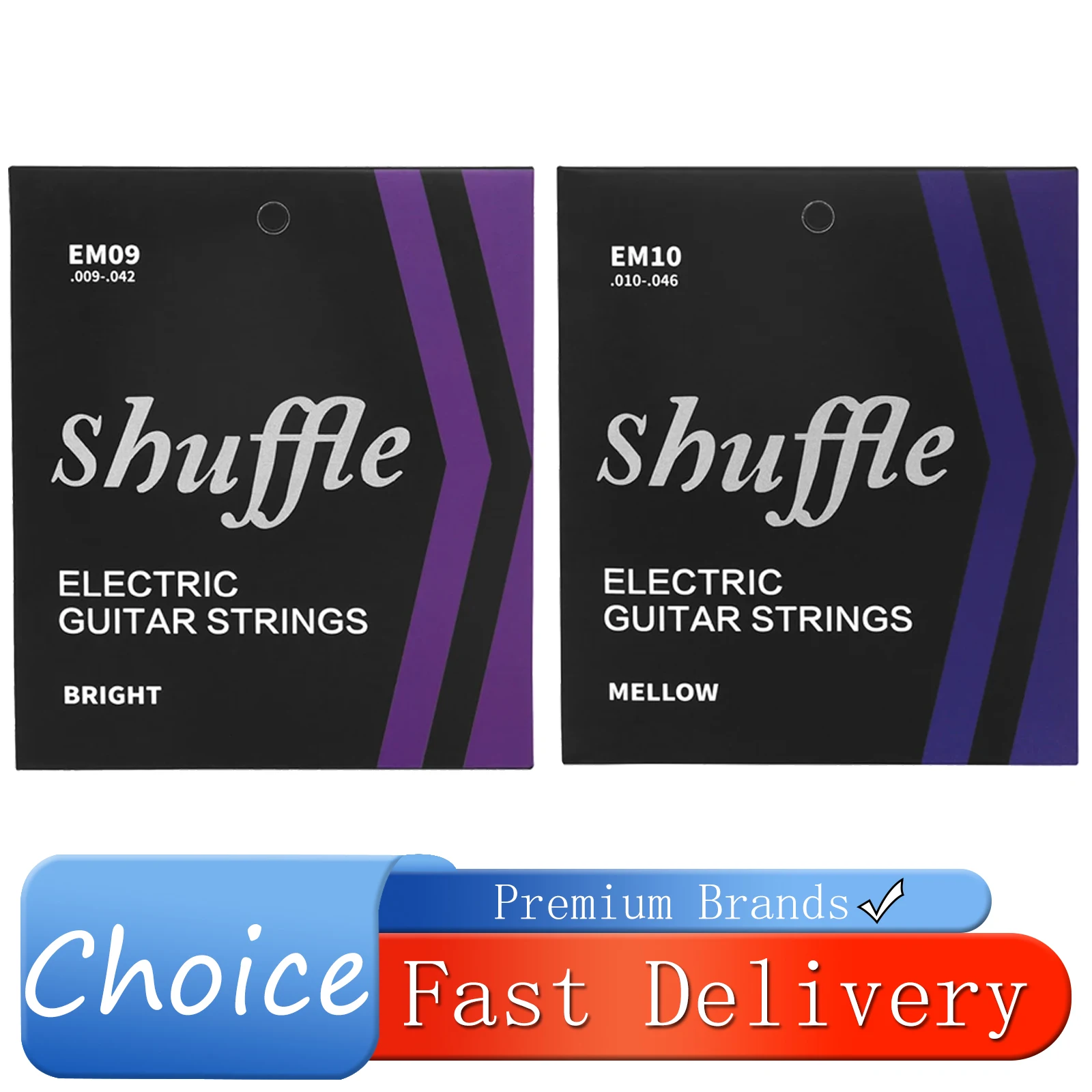 Shuffle Electric Guitar Strings Hexagonal High Carbon Steel Core EM09 EM10 Practice Strings Electric Guitar Accessories & Parts