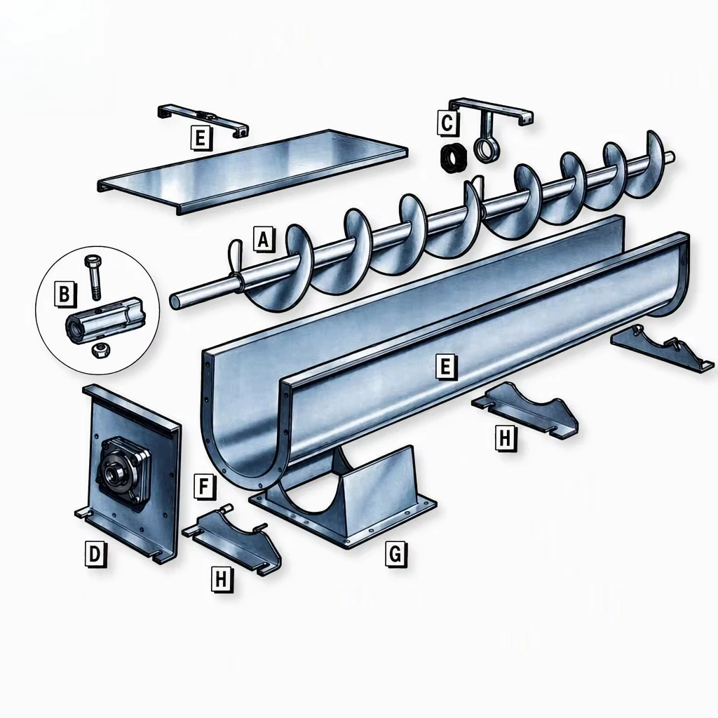Large Capacity Low Price Stainless Steel High Efficiency Adjustable Speed Inclined Feed Screw Conveyor for Food Beverage