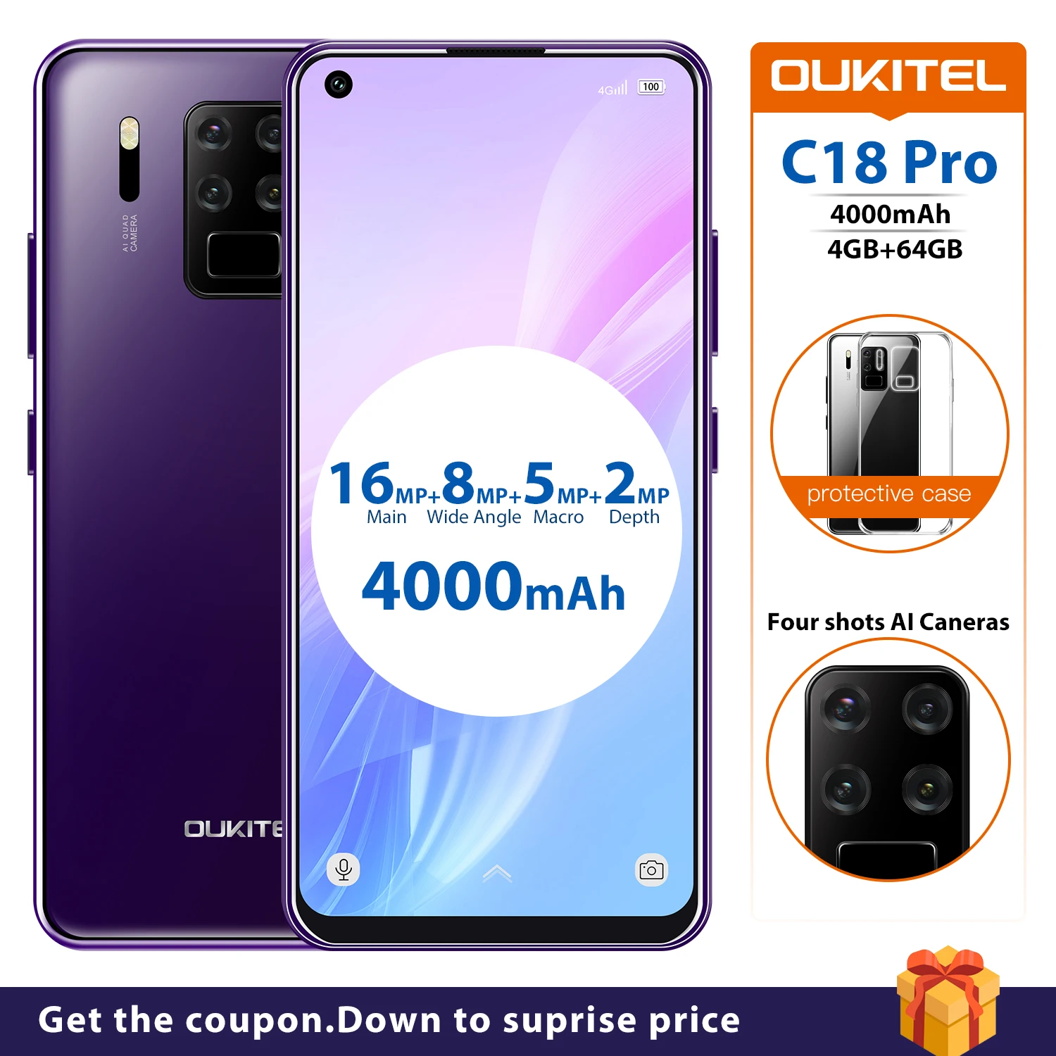 OUKITEL-C18 Pro Mobile Phone, 6.55 \