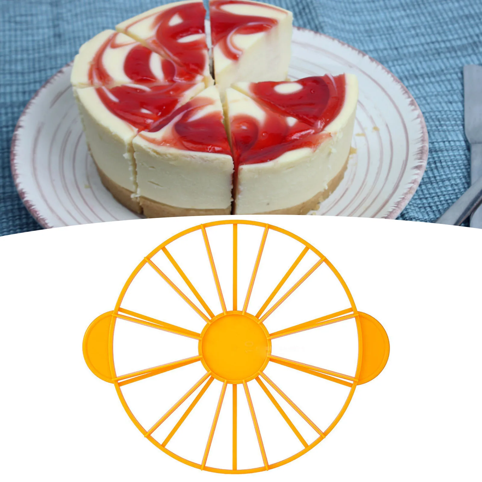 1PC Food Grade Round Cake Portion Marker 10/12 Piece Equal Portion Cutter and Bread Cake Divider Baking Tool
