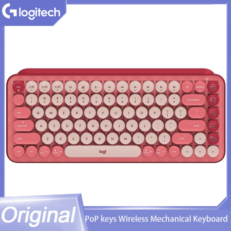 

Original Logitech POP Keys Wireless Mechanical Keyboard Logi POP Mouse Set Pink Logi Bluetooth 87keys Keyboard Mouse Office Set