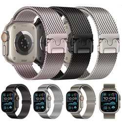 Mesh Loop Strap For Apple Watch Series 11 10 9 SE 3 46mm 45mm 44mm 42mm Stainless Steel Bracelet Band For iWatch Ultra 3 2 49mm