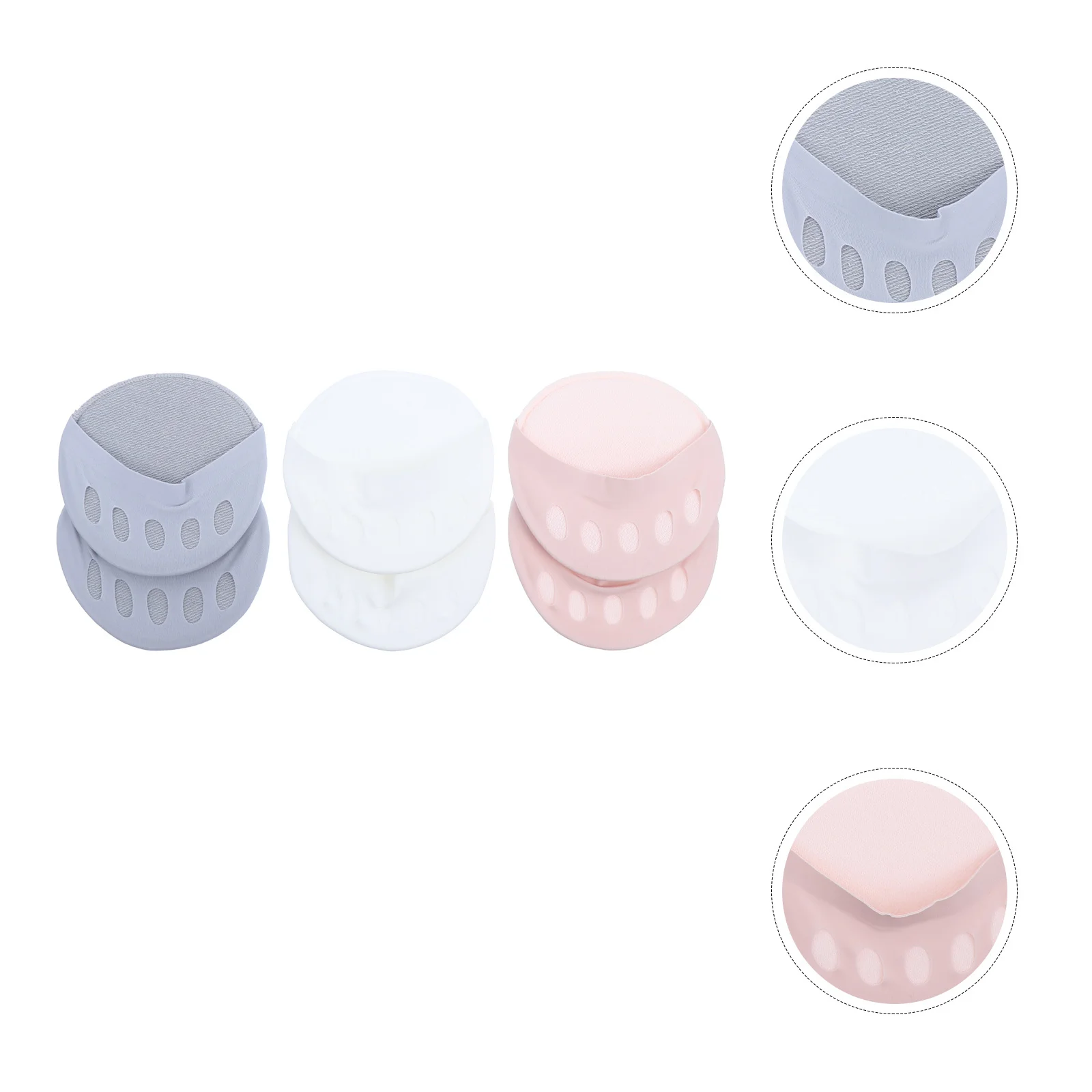 

3 Pairs Ice Silk Forefoot Pad Metatarsal Cushion Spring High Heels Cotton Pads Miss