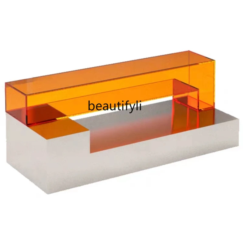 

Clothing Store Zhongdao Display Stand Stainless Steel Display Table Acrylic Shoes Bag Display Table