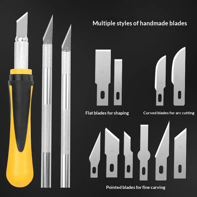 Precision Hobby Knife Set With Sharp Carbon Steel Blade Non Slip Handle Storage Case For Craft Modeling DIY Art Projects