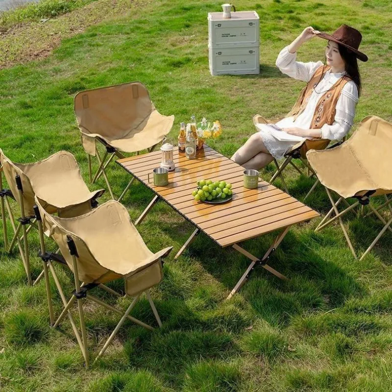 Outdoor Square Egg Roll Table Vending Camping Folding Dining BBQ Portable Table Portable Folding Table Camping Folding Table
