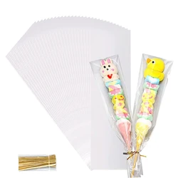 Transparente, flache, oben offene Süßigkeitentüte, OPP-Kunststoff, Zellophanbeutel, Lutscher, Verpackung, Kekse, Verpackung, Hochzeit, Party, kleine Geschenktüten