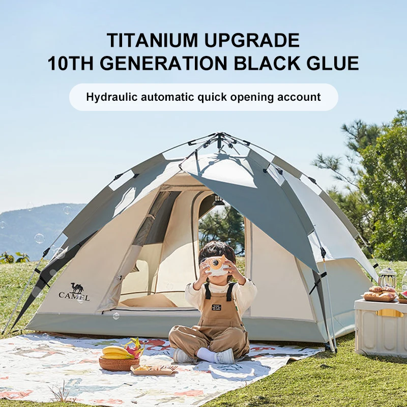 Imagem -02 - Golden Cabin Camping Tendas Atualizado Outdoor Folding Tent Portátil à Prova de Vento e Impermeável Praia Tent Suprimentos 35 Pessoas