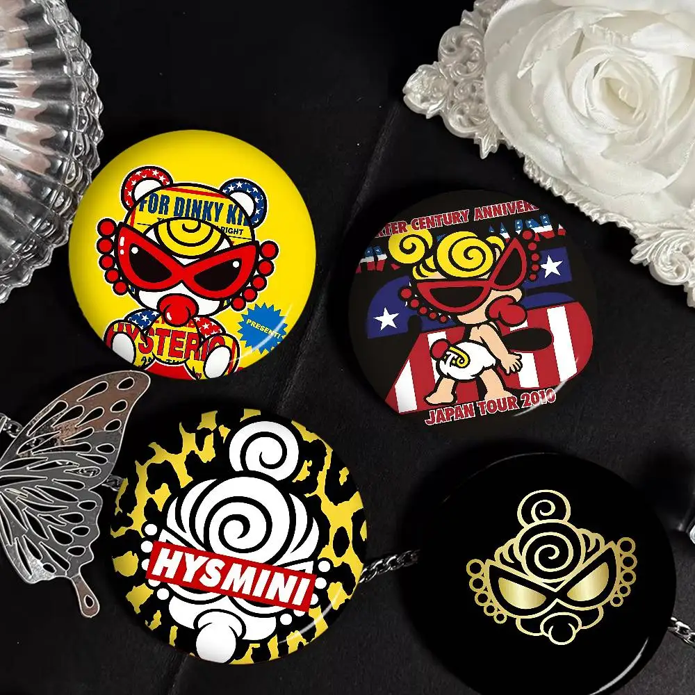 Japan Fashion H-Hysteric M-Mini Tinplate Pin Button Custom Anime Role Old-school Brooch Cartoon Collar Badge Jewelry Gift Fans