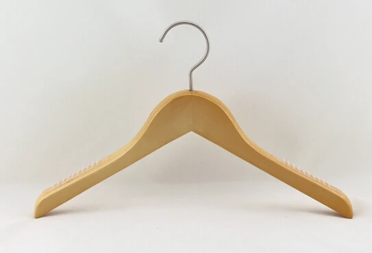 

A Grade Natural Maple Wooden Hanger for Coats,with Anti-slip Rubber (10 pieces/ lot)
