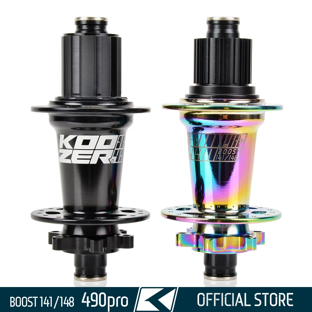 Koozer XM490pro MTB Noise Bike Hub Axle Rear 5x141 QR 12x148 THRU/TA 28/32Holes HG/XD/MS 10/11/12S Black/Rainbow Bicycle Parts