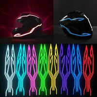 Motorcycle Bike NEW Waterproof LED Cold Light 4-in-1Helmet Strip EL Sticker Warning Lights Motorcycle Night Riding Accessories