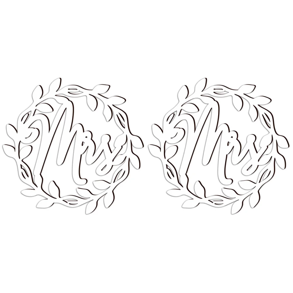 

2pcs Chair Signs Wooden Decor Wedding Ceremony Mr Mrs Sign for Chairs Smooth Lightweight Sturdy Party DIY Decorations