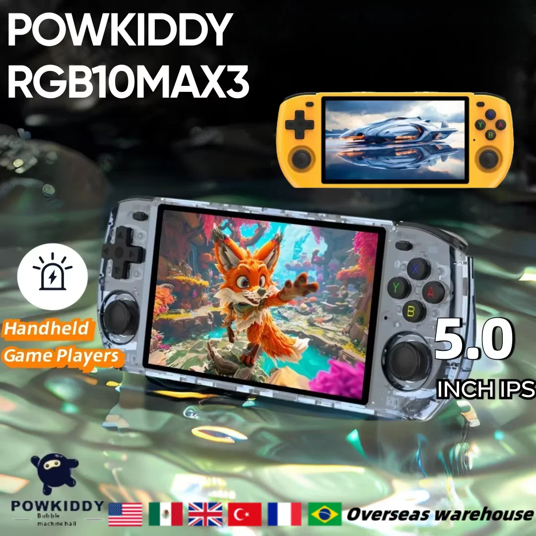 POWKIDDY RGB10 MAX3 Ретро портативная игровая консоль Ретро игровая консоль RK3566 Детские подарки Ретро игровые видеоигровые консоли в подарок
