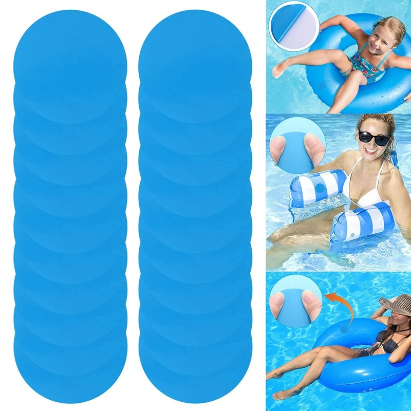 Runde selbstklebende PVC-Reparaturflicken, Vinyl-Pool-Liner-Patch, Bootsreparatur für Schlauchboot, Floß, Kajak, Kanu (50 Stück)