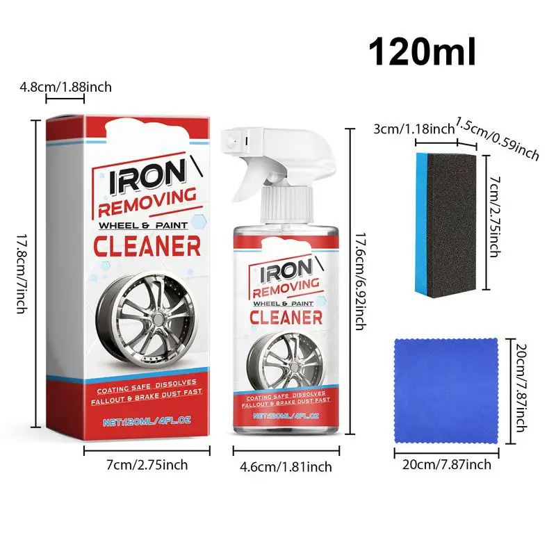 Środek do czyszczenia felg 120ml Środek do czyszczenia kół samochodowych Środek do usuwania kurzu z hamulców Środek do usuwania żelaza Środek do czyszczenia wszystkich kół samochodów ciężarowych SUV-ów