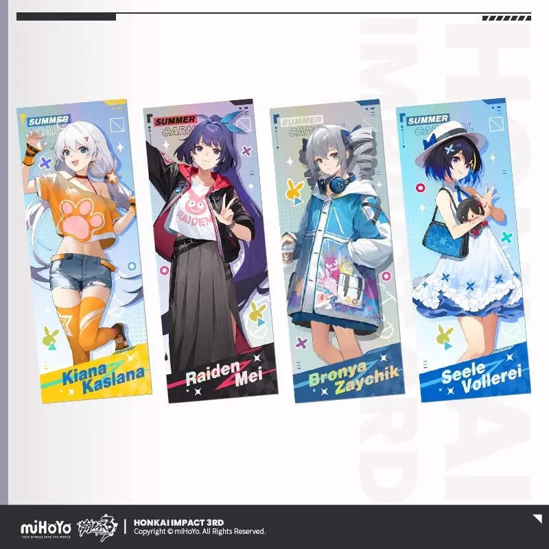 

Официальный miHoYo Honkai Impact 3rd Summer Carnival Series Laser Collection Ticket, оригинальные аксессуары для игр в стиле аниме