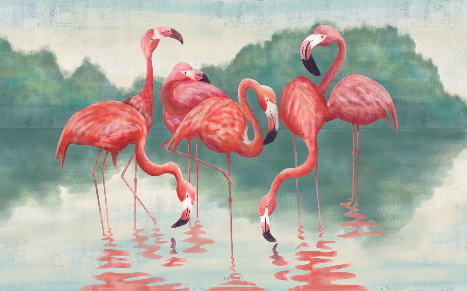 

Розовое перо фламинго, индивидуальный размер, 3D обои, самоклеящиеся рельефные холсты, настенная роспись, декоративная живопись, коллекция фламинго